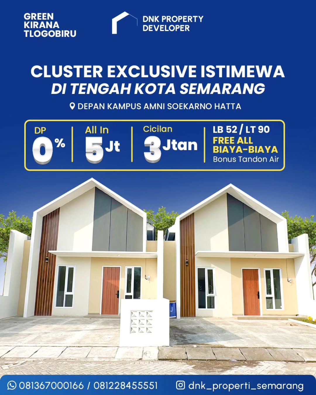 Perumahan Desain Scandinavian Modern Dekat Kampus Amni Green Kirana Tlogobiru